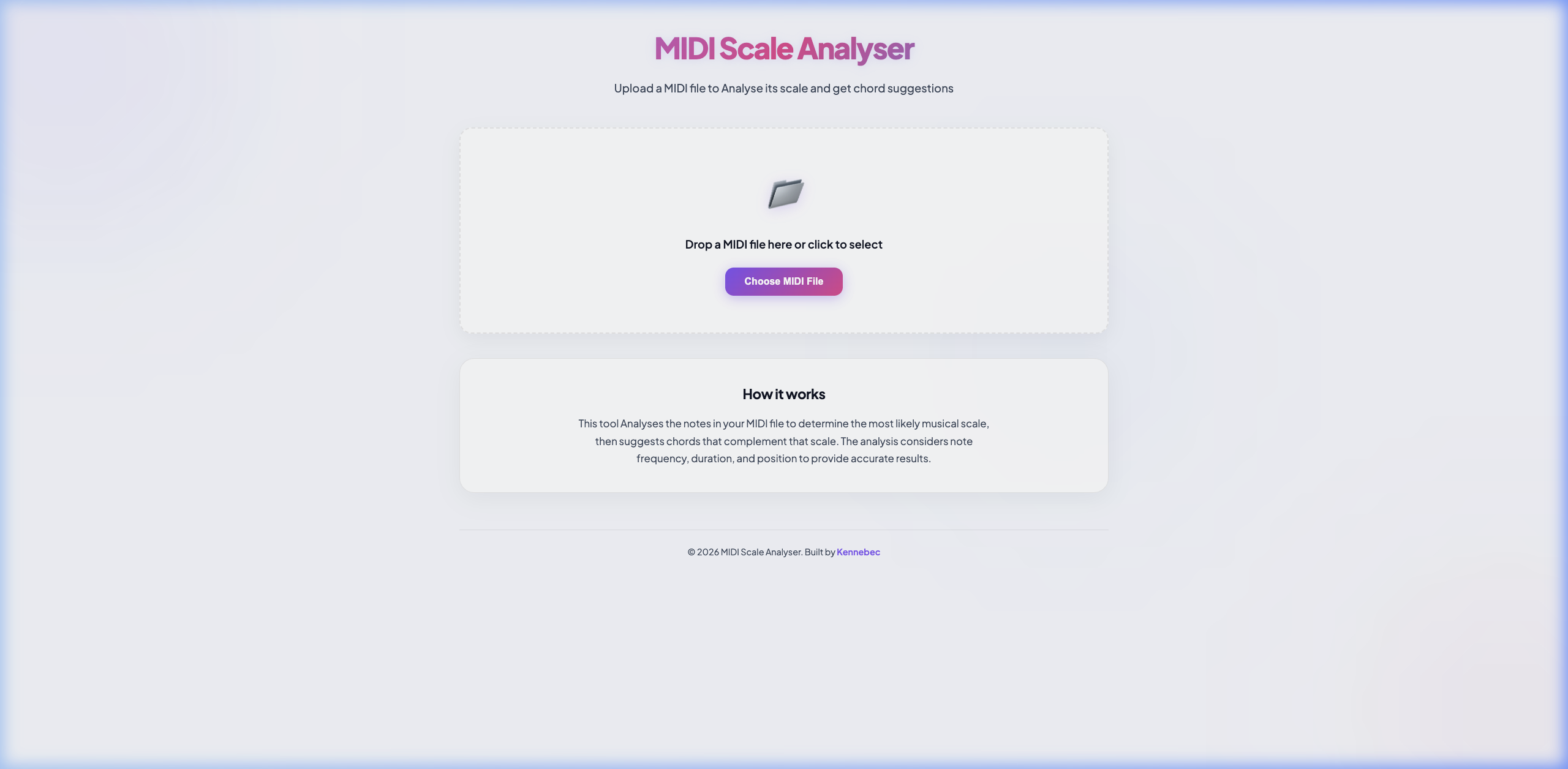 MIDI Scale Analyser Upload Area